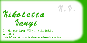 nikoletta vanyi business card