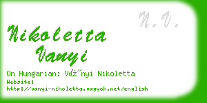 nikoletta vanyi business card